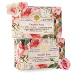 Wavertree & London English Rose Scented Natural Soap Bars for Women & Men (2 x 7oz) - Moisturizing Triple-Milled Soap Bars Enriched with Shea Butter - Plant-Based Bath & Body Bar for All Skin Types