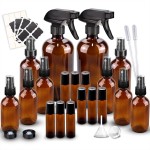 Loretoy Glass Spray Bottle Kit10 (216oz, 24oz, 62oz), 910ml Roller Bottles, Anti UV, Multi Size and Versatile, Suitable for Aromatherapy, Facial Moisturizing, Watering, etc.(Amber)