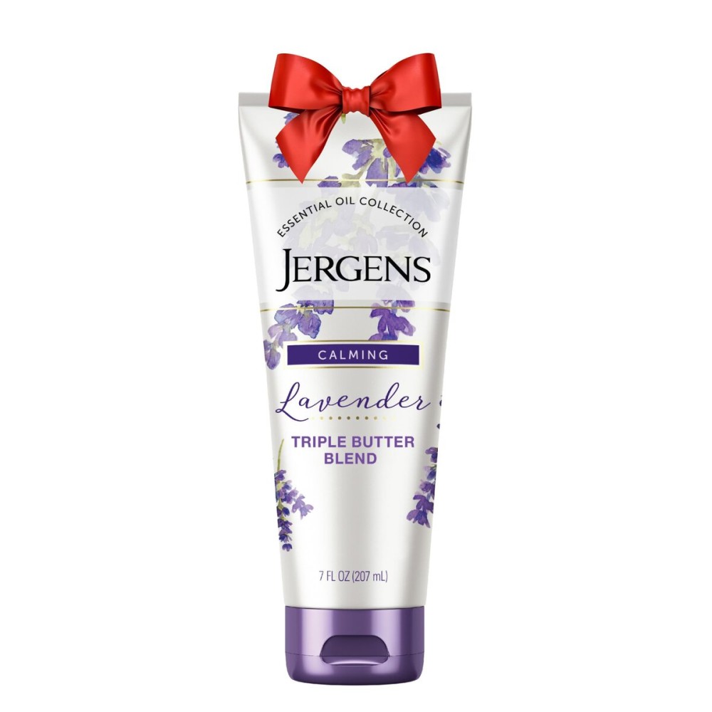 Jergens Lavender Body Butter Hand and Body Lotion, Moisturizer for Women, with Essential Oils for Indulgent Moisturization, 7 Oz