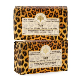Wavertree & London Noir Scented Natural Soap (2 Bars), 7oz Moisturizing French Triple Milled Soap Bars enriched with shea butter - Pure Plant Oil Bath & Body Bars for All Skin Types