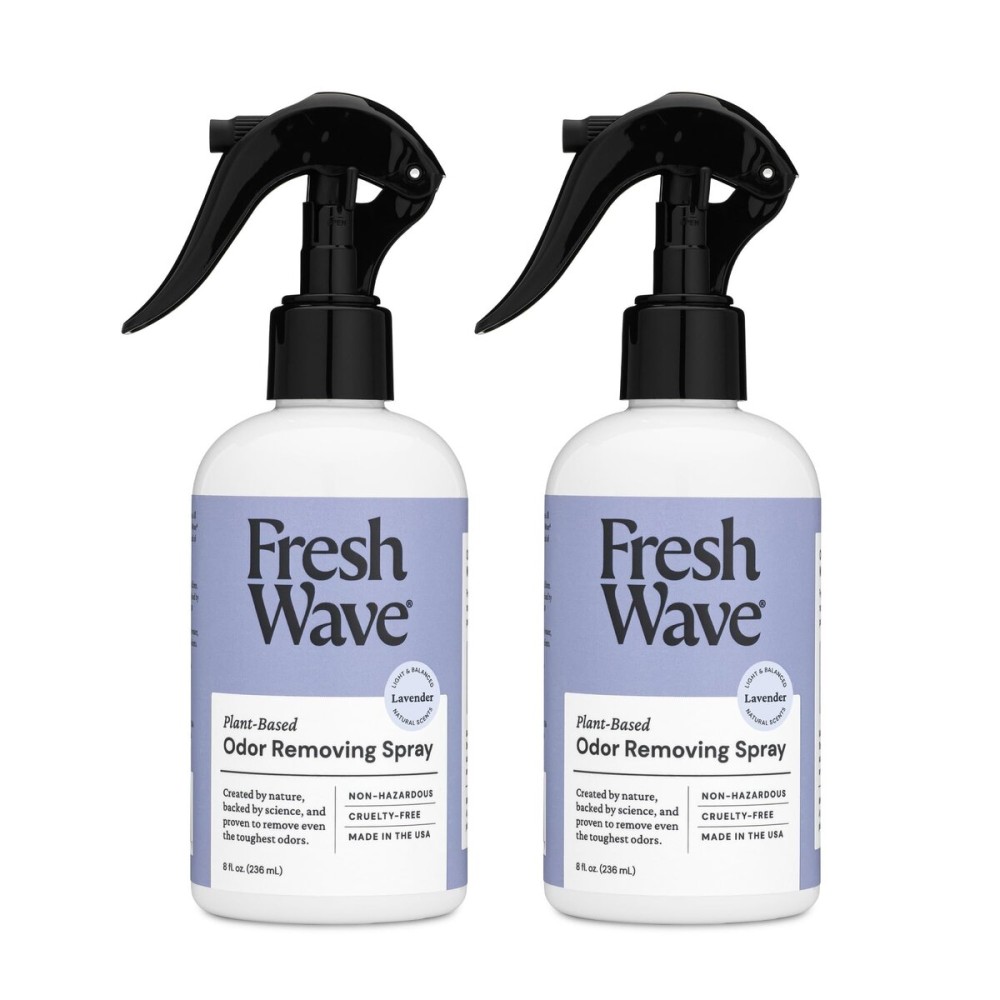 Fresh Wave Lavender Scent Odor Removing Spray, 8 fl. oz. | Pack of 2 | Odor Absorber for Home, Furniture, Fabrics & Trash | Safer Odor Relief