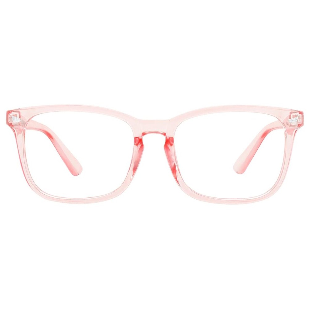 MEETSUN Blue Light Blocking Glasses Women Men, Anti Eye Strain Headache (Sleep Better),Computer Glasses UV400 Lens (Transparent Pink Frame)