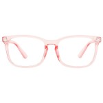 MEETSUN Blue Light Blocking Glasses Women Men, Anti Eye Strain Headache (Sleep Better),Computer Glasses UV400 Lens (Transparent Pink Frame)