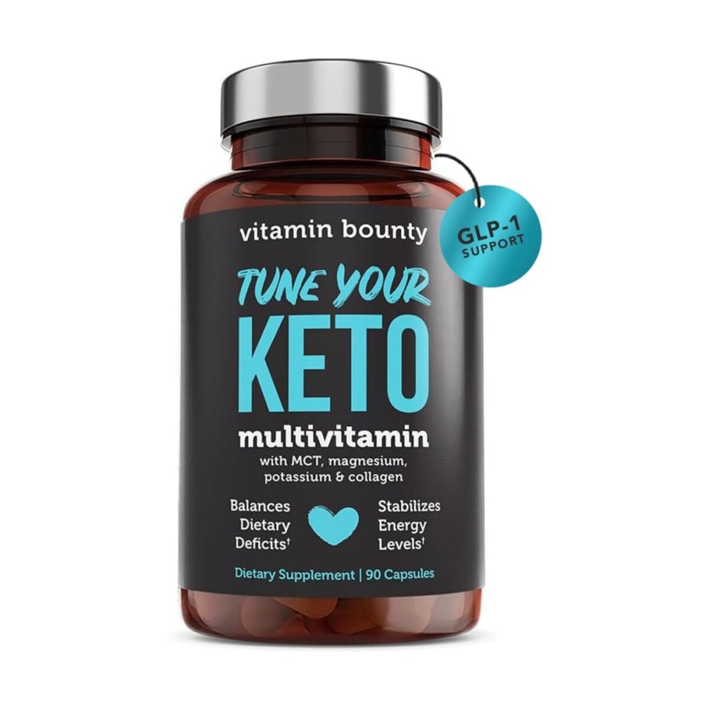 Vitamin Bounty Tune Your Keto Multivitamin with Magnesium & Potassium - Daily Supplements for Men & Women on Keto Diet - Energy & Cramp Relief - Ketosis Support - GLP-1 Support - 90 Capsules