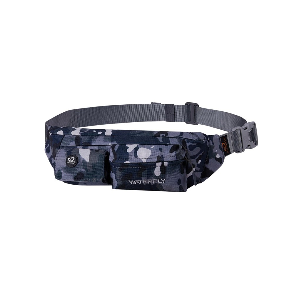 Waterfly Fanny Pack Slim Soft Polyester Water Resistant Waist Bag for Man Women Carrying iPhone Xs / 8 Plus Samsung S10 Plus/Note 8, Camouflage Black