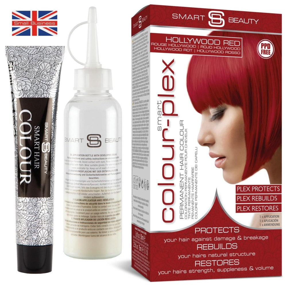 Smart Beauty Red Hair Dye with Plex Anti-Breakage Technology Protecting and Restoring Hair Structure, Plum Color, Vegan and Cruelty-Free