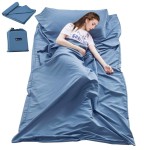 Mannice Sleeping Bag Liner Travel Camping Sheet Lightweight Hotel Compact Sleep Bag Sack (82.7 X 63 Inch, Blue)