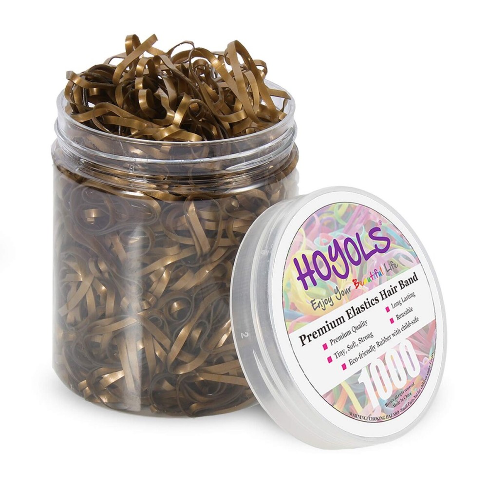 Hoyols Hair Bands Hair Ties Elastic Rubber Bands Ponytail Mini Soft for Women Girl 1000 Piece Pack Golden Color (Gold Metal) TPR