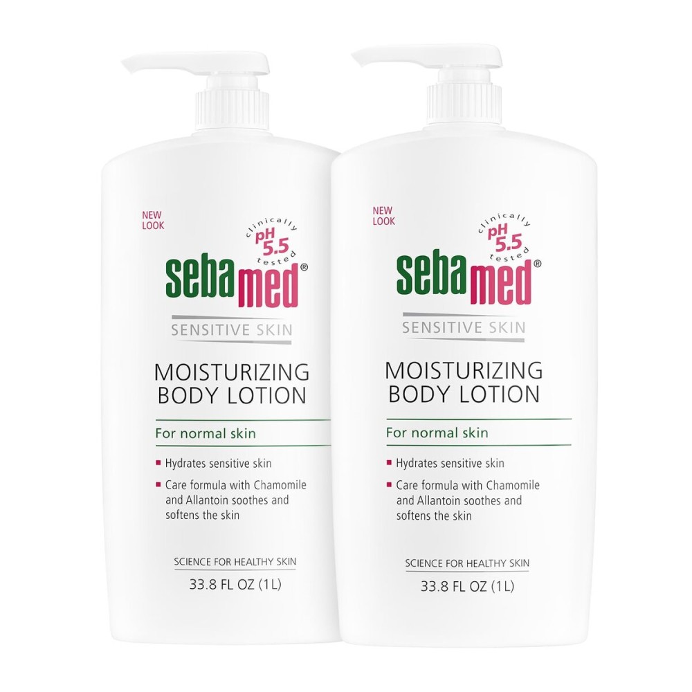 SEBAMED Moisturizing Body Lotion pH 5.5 for Sensitive Skin Dermatologist Recommended Paraben-Free Moisturizer 33.8 Fluid oz (1 Liter) Pack of 2