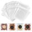 NPLUX 200PACK Self Sealing Cellophane Treat Bags Clear Cookie Bags for Gift Giving with Stickers(White Polka Dot, 4X4INCH)