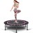 Newan 40\'\' Silent Fitness Mini Trampoline - Indoor Rebounder for Adults - Best Urban Cardio Jump Fitness Workout Trainer, Covered Bungee Rope System - Max Limit 330 lbs
