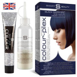 Blue Black Hair Dye Permanent with Anti-Breakage Plex Hair Care, Vegan Hair Dye & Cruelty-Free, 100% Grey Coverage, Midnight Blue, For All Hair Types. Smart Beauty