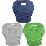 wegreeco Baby & Toddler Snap One Size Adjustable Reusable Baby Swim Diaper (Navy, Small, 3 Pack)