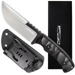 OERLA TAC TF-0017 Thunder Flash Fixed Blade Outdoor Duty Straight Knife - 420HC Stainless Steel Field Knife with G10 Handle, Waist Clip, EDC Kydex Sheath