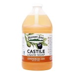 Vermont Castile Lemongrass Zen Soap, Gentle Liquid Soap for Sensitive Skin & Natural Body Wash, Organic Hair Shampoo for Oily Hair, Aloe Castile Soap for Men & Women - 64 Oz