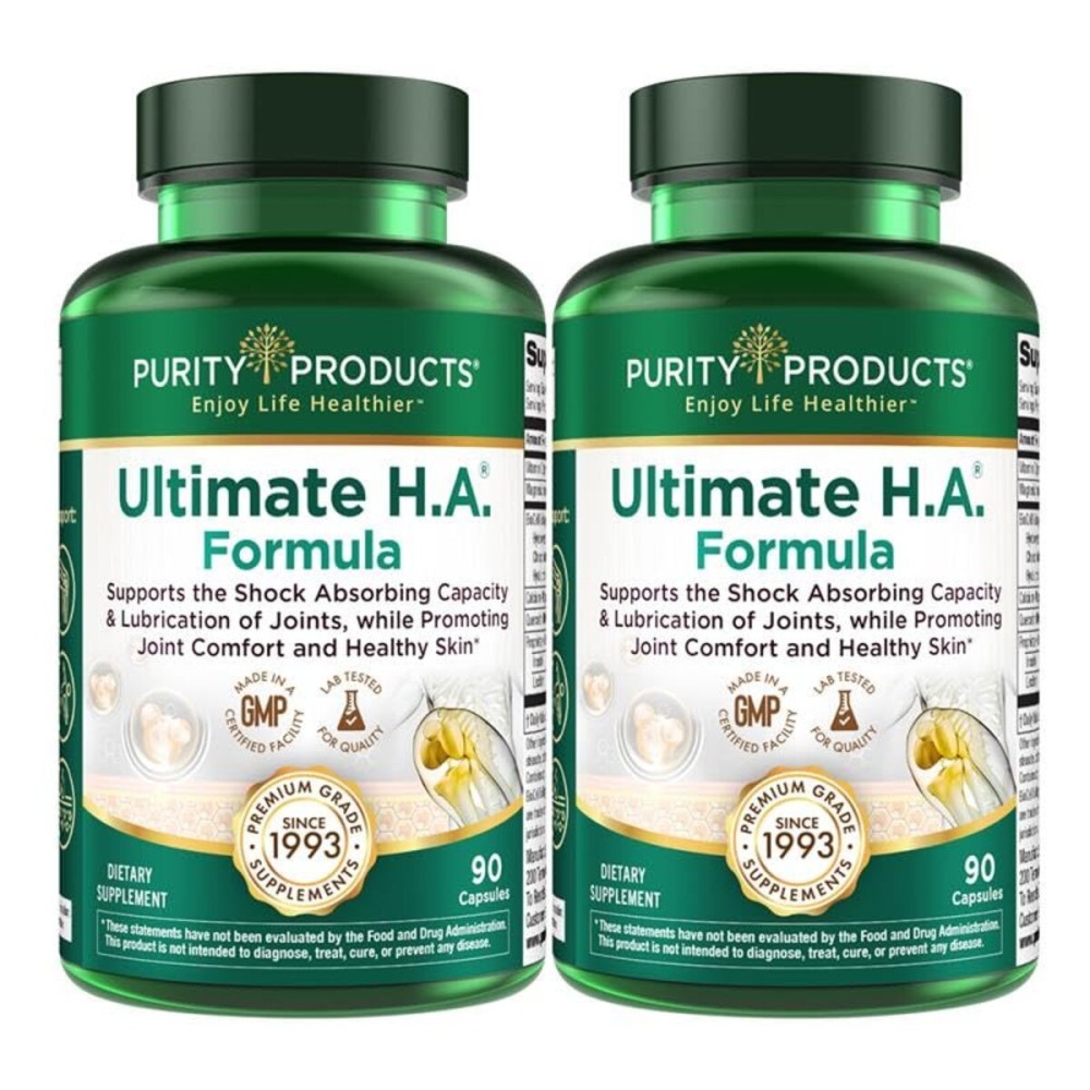 Purity Products Ultimate H.A. Formula - Clinically Studied BioCell Collagen - Dynamic Hyaluronic Acid Support for The Joints and Skin - 90 Count per Bottle (2 Bottles) - from