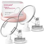 Nenesupply 30mm 2 pc Flanges Duckbill Valves Compatible with Spectra S2 S1 9 Plus Synergy Gold Breastpump Replacement to Spectra Pump Parts Flange Accessories Wide Mouth Work with Backflow Protector