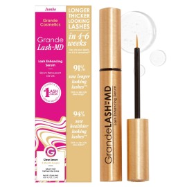 Grande Cosmetics GrandeLASH-MD Lash Enhancing Serum - Peptide & Vitamin Infused Formula for Longer, Thicker, Fuller Looking Lashes - Ophthalmologist Tested, Cruelty-Free, 6 Month Supply (4mL)
