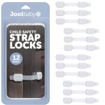 Child Safety Strap Locks (12 Pack) Baby Proof Cabinets, Drawers, Fridge, Toilet & Trash Cans - 3M Adhesive Childproof Locks - Jool Baby