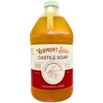 Vermont Castile Soap Patchouli Rose, Gentle Liquid Soap for Sensitive Skin & Natural Body Wash, Organic Hair Shampoo for Oily Hair, Aloe Castile Soap for Men & Women - 64 Oz