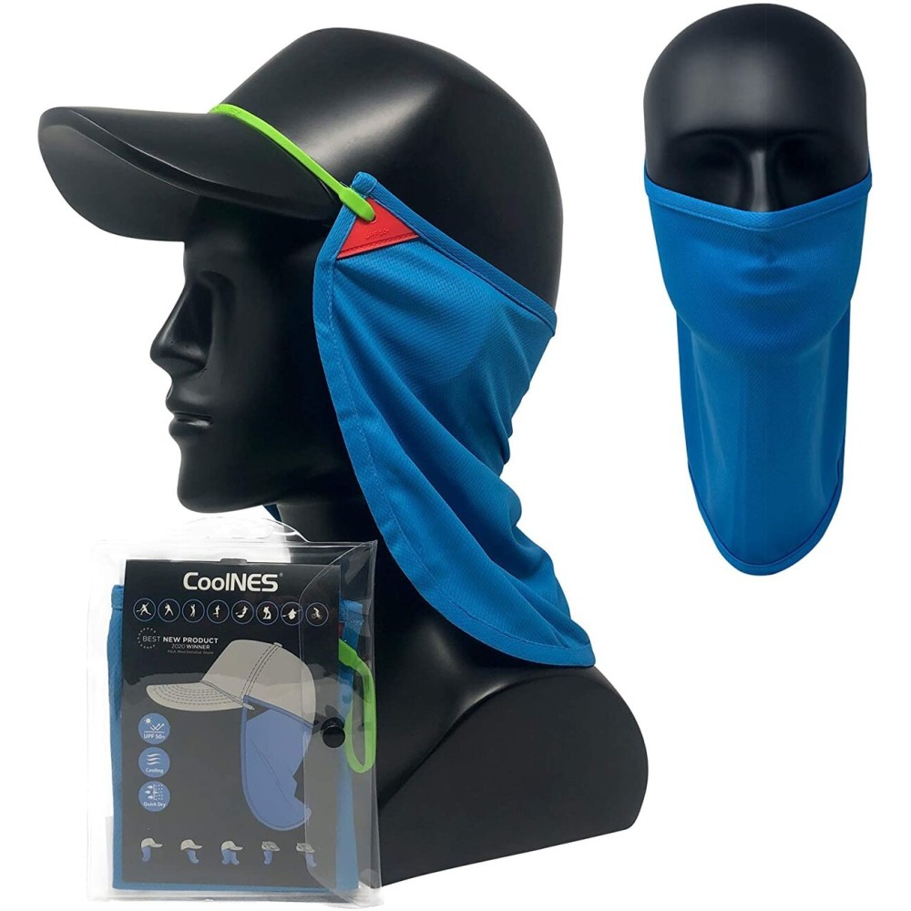 CoolNES - UV Sun Protection Neck Drape Adjustable Multifunctional 2 in 1 Face Covering for Outdoor Fishing - Unisex Sky