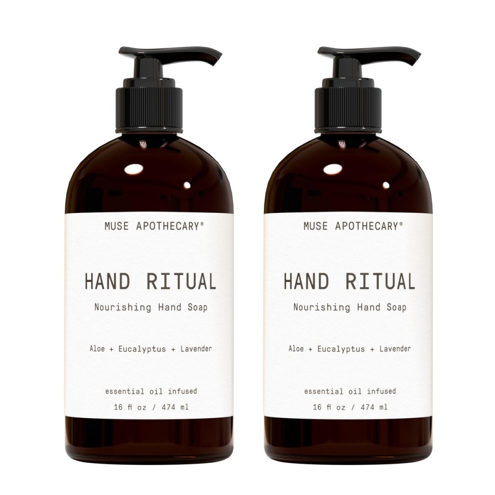 Muse Apothecary Hand Ritual - Aromatic and Nourishing Hand Soap, Infused with Natural Aromatherapy Essential Oils - USDA Certified Biobased - 16 oz, Aloe + Eucalyptus + Lavender, 2 Pack