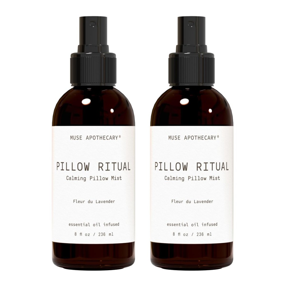Muse Apothecary Pillow Ritual - Aromatic, Calming and Relaxing Pillow Mist, Linen and Fabric Spray - Infused with Natural Aromatherapy Essential Oils - 8 oz, Fleur du Lavender, 2 Pack