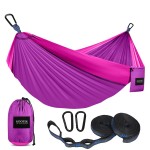 Kootek Camping Hammock 500 lbs Capacity, Portable Hammocks with Tree Straps & Attached Carry Bag, Camping Essentials Gear, Perfect for Outside Indoor Hiking Beach Backpack Travel