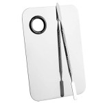 Sinen Professional Stainless Steel Makeup Palette Cosmetic Palette with Spatula Tool For Nail Art Eye Shadow Eyelash Makeup Professional Pigment Blending6 x 4 Inch Sliver