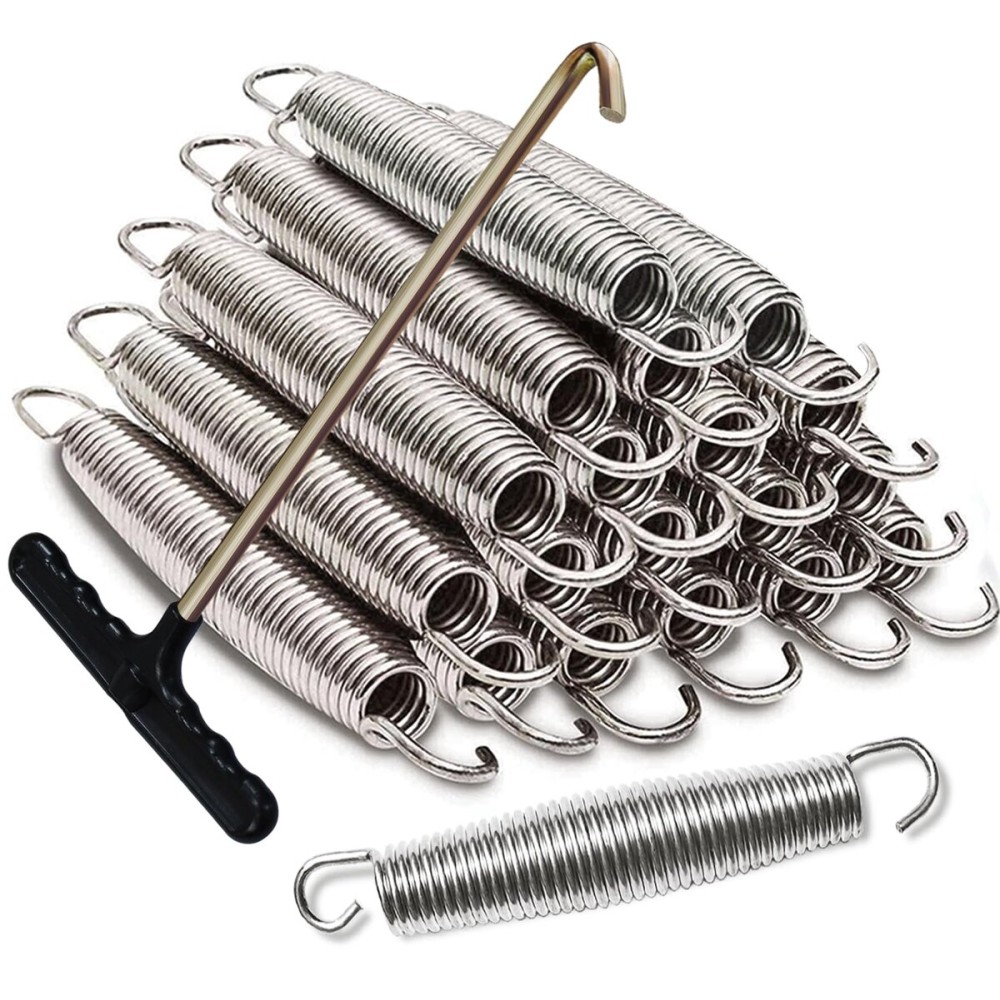 Eurmax USA 7 inches Trampoline Springs Heavy Duty Stainless Steel ReplacementSprings with T Hook, 20pcs-Pack