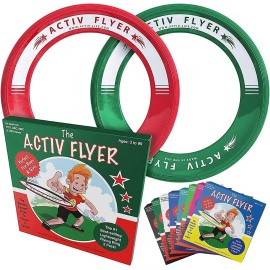Activ Life Flying Rings for Kids - 2 Pack Fun Beach Toys, Gifts for Boys Girls Teens, Cool Family Outdoor Games - Play at Swimming Pool, Playground Birthday Presents - Green/Red