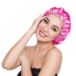 ELIHAIR Stain Bonnet Silky Sleep Cap Adjustable Satin Cap for Night Sleeping Hair Bonnet Reversible Double Layer Rose/Beige
