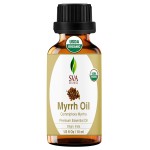 SVA Myrrh Essential Oil Organic - 1/3 Fl Oz - 100% Natural Organic Myrrh Oil - for Diffuser, Hair Care, Face, Skin Care, Aromatherapy, Scalp and Body Massage, Soap and Candle Making