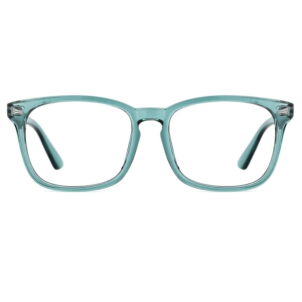 TIJN Blue Light Blocking Glasses for Women Men Clear Frame Square Nerd Eyeglasses Anti Blue Ray Computer Screen Glasses