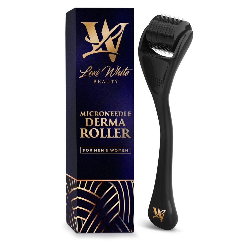 Derma Roller for Skin, Hair & Beard - Women and Men Titanium Microneedling Roller for Face & Scalp, Safe & Easy to Use 0.25mm