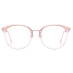 SOJOS Retro Round TR90 Blue Light Reading Glasses Womens Mens Readers Computer Glasses Eyewear Frame SJ9001, Clear Pink Frame 0.00 x