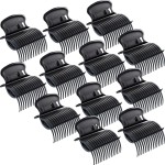 Hot Roller Clips Hair Curler Claw Clips Replacement for Women Girls Hair Section Styling (12 Pieces, Black)
