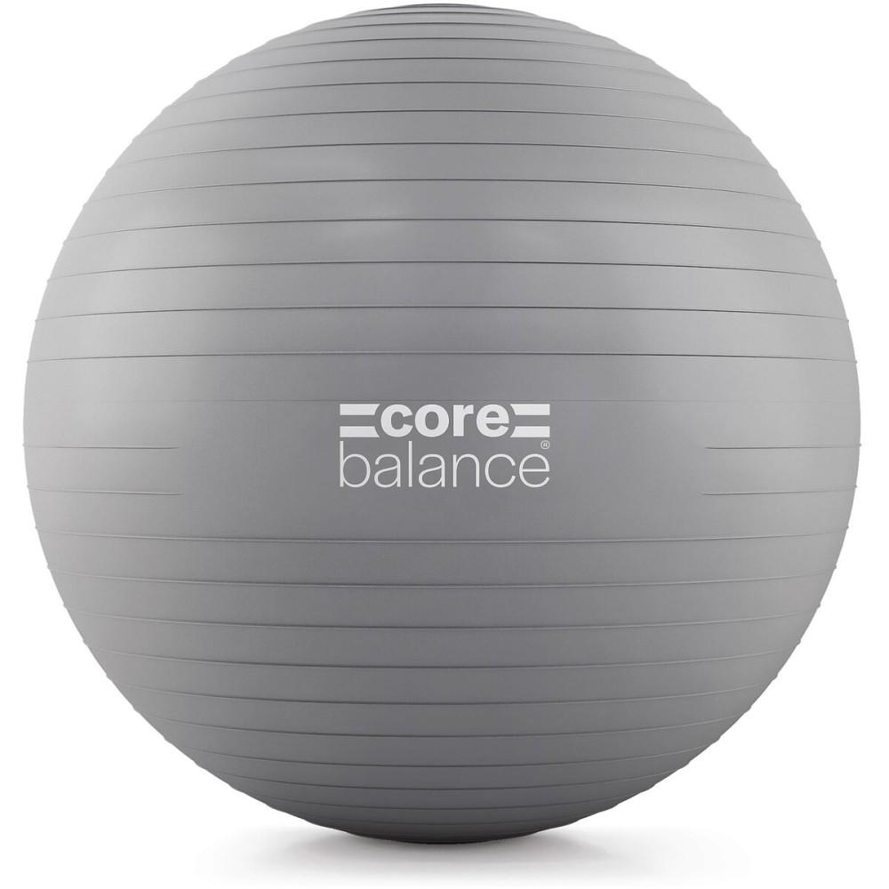 Core Balance Exercise Ball for Workouts, Anti-Burst and Slip Resistant, Swiss Yoga Ball for Pregnancy, Stability, Fitness and Physical Therapy, 4 Sizes, with Pump (22 / 55cm Grey)