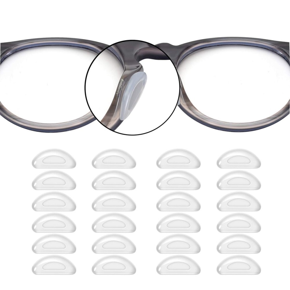 SMARTTOP 1.0mm Eyeglass Nose Pads 20 Pairs Stick On Silicone Anti-Slip Adhesive Nose Pads Cushions for Eyeglasses Sunglasses Thin Nose Pads (Clear)