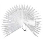 160 Pieces Clear Nail Swatch Display Sticks Stiletto Nail Polish Color Sample Sticks with Metal Ring