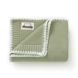 mimixiong Cotton Baby Blanket Gender Neutral Nursery Swaddling Blanket for Shower Gift Registry for Baby Sage Green 40 x30 Inch