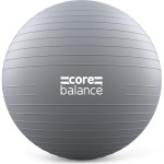 Core Balance Exercise Ball for Workouts, Anti-Burst and Slip Resistant, Swiss Yoga Ball for Pregnancy, Stability, Fitness and Physical Therapy, 4 Sizes, with Pump (29 / 75cm Grey)