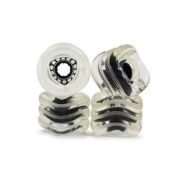 Shark Wheel 72mm 78a Longboard Cruising Wheels, DNA Formula, Set of 4 Wheels (Clear Black, 72mm)