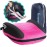 Hiccapop UberBoost Inflatable Booster Car Seat | Blow up Narrow Backless Booster Car Seat for Travel | Portable Booster Seat for Toddlers, Kids, Child | Pink/Black