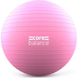 Core Balance Exercise Ball for Workouts, Anti-Burst and Slip Resistant, Swiss Yoga Ball for Pregnancy, Stability, Fitness and Physical Therapy, 4 Sizes, with Pump (33 / 85cm Pink)