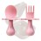 Grabease Baby Feeding Utensils Set - Travel Case for To-Go Toddler Containers - Choke-Guard for Baby Led Weaning Forks - Dishwasher Safe Toddler Spoon - Plastic, Blush, Pack of 1