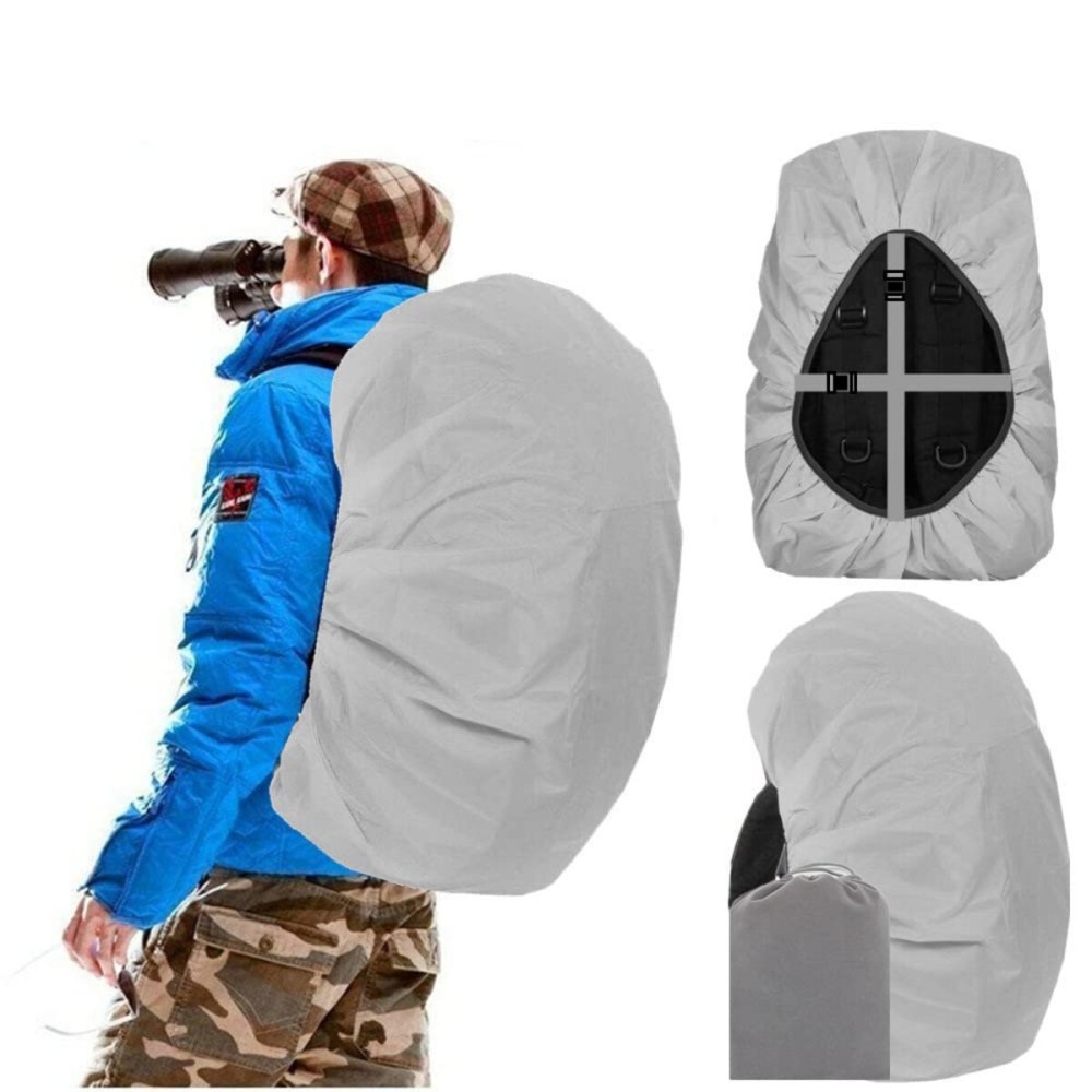 Joy Walker Waterproof Backpack Rain Cover for (15-90L), Upgraded (Anti-slip) Buckle Strap & Strengthened Layer for Hiking Camping Traveling Cycling (Gray, Small (for 15-25L backpack))