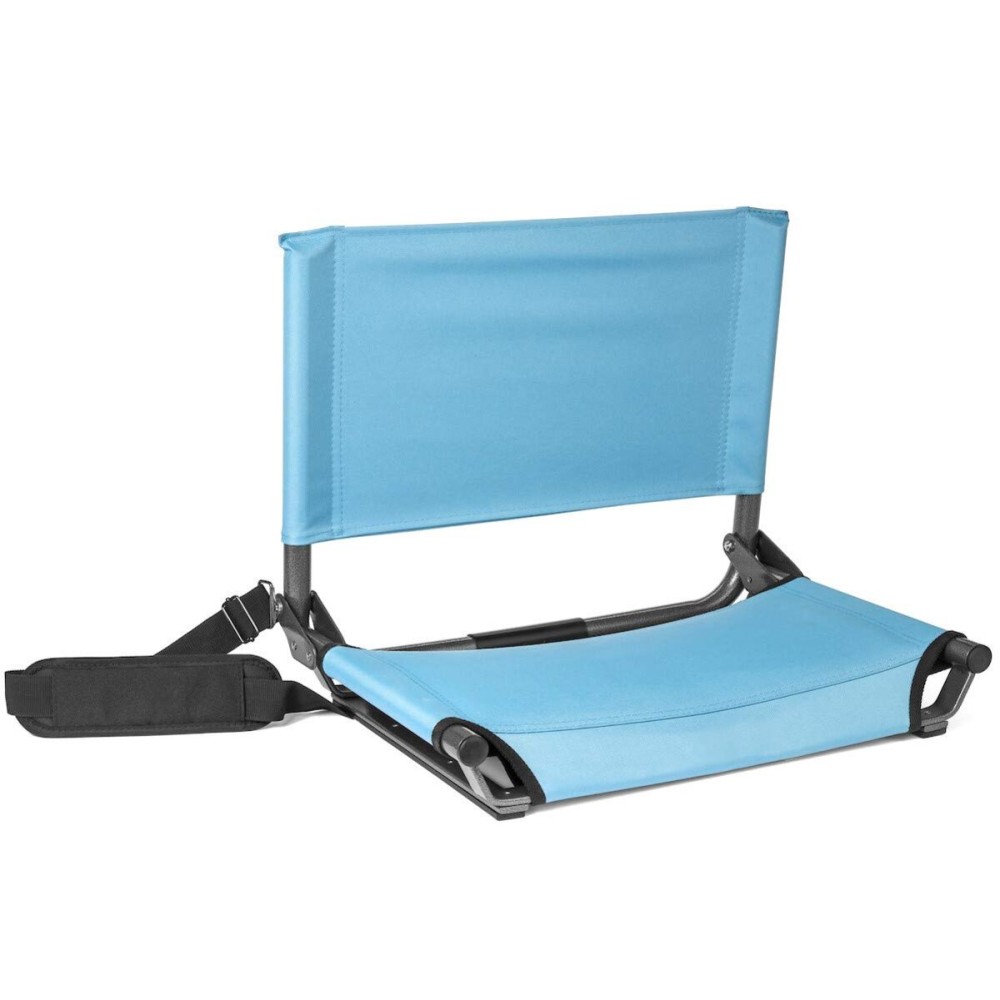 Cascade Mountain Tech Lightweight Folding Portable Stadium Seats with Shoulder Strap - Light Blue, Regular - 17