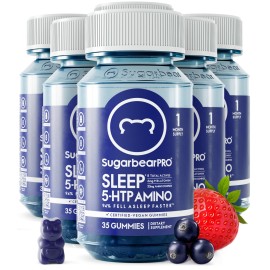 SugarBearPro Sleep Gummy 6 Month Supply, Extra Strength Melatonin 6mg, for Men & Women, Vegan Vitamin B6, L-Theanine, 5 HTP, Valerian, Sleep Aid for Adults & Teens, Certified Kosher