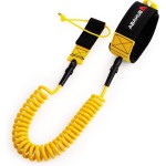 Abahub Premium Coil SUP Leash, 10 ft Yellow Coiled Paddle Board Leashes, 7.2mm Thick Legrope Strap for Longboard Surfboards, Stand-up Paddleboards, iSUP Replacement Leg Rope